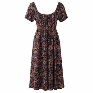 Mata Traders Organic Cotton Spandex Scoop Neck Dress Size M Boho Cottagecore